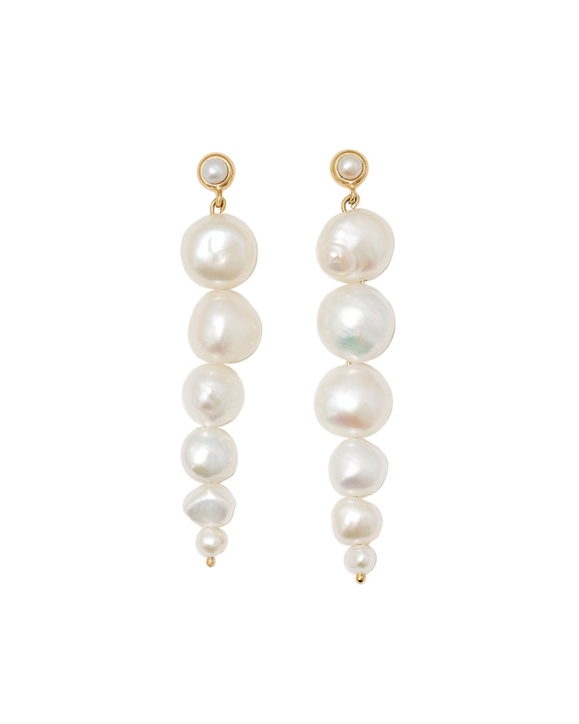 Drop Pearl Earrings Gold