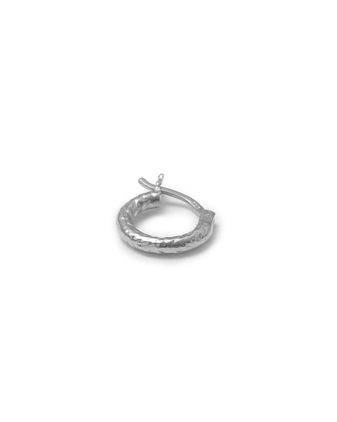 Wire Hoop Structured 10mm Silver