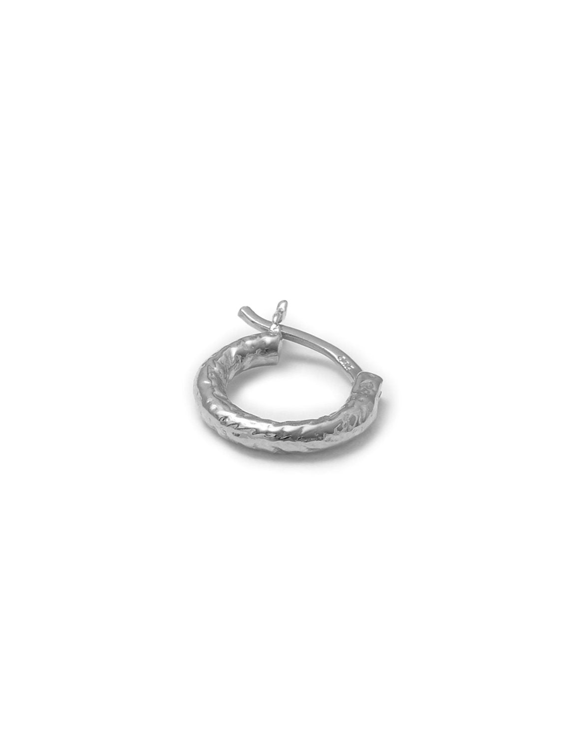 Wire Hoop Structured 12mm Silver
