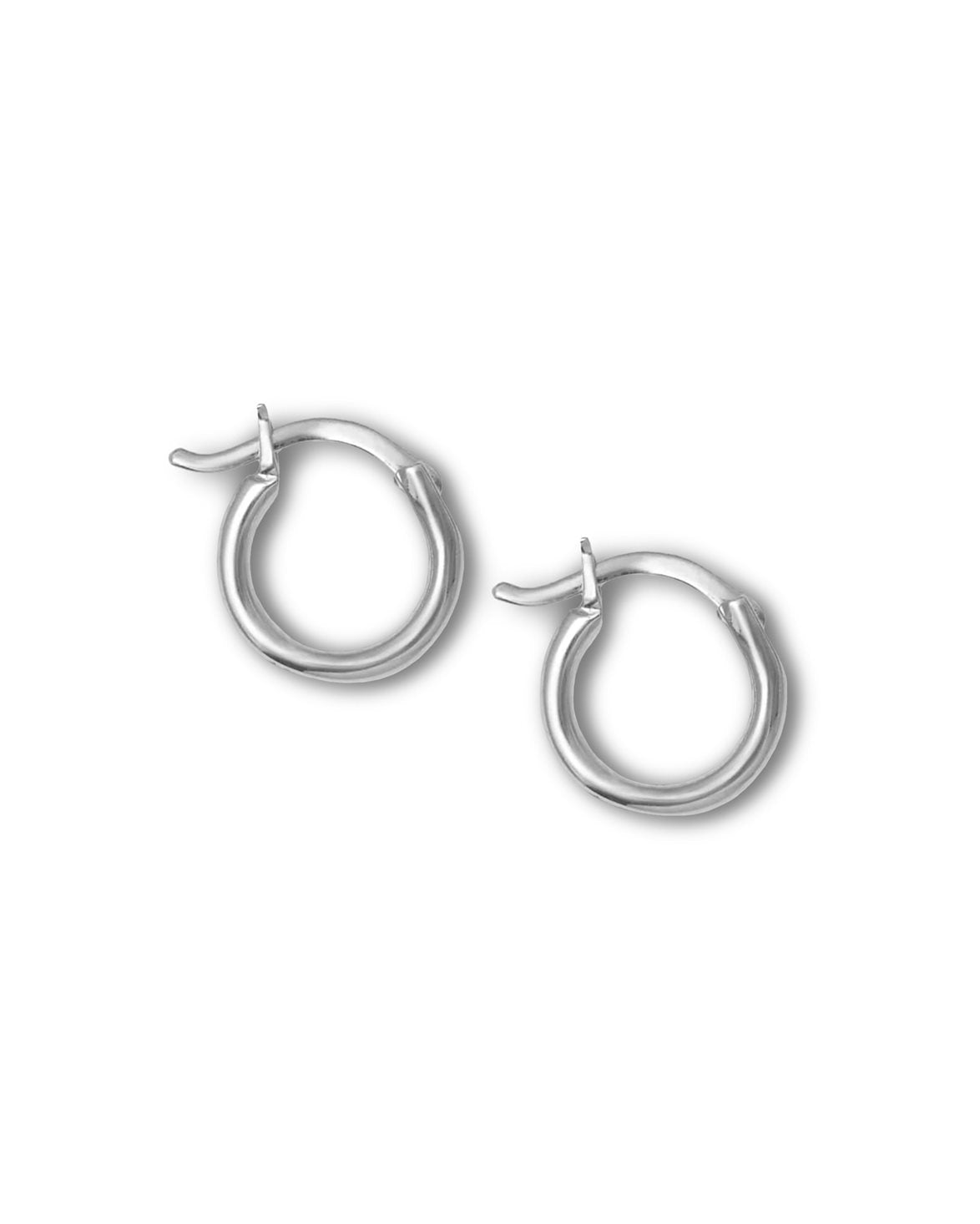 Wire Hoops Shiny 10mm Silver