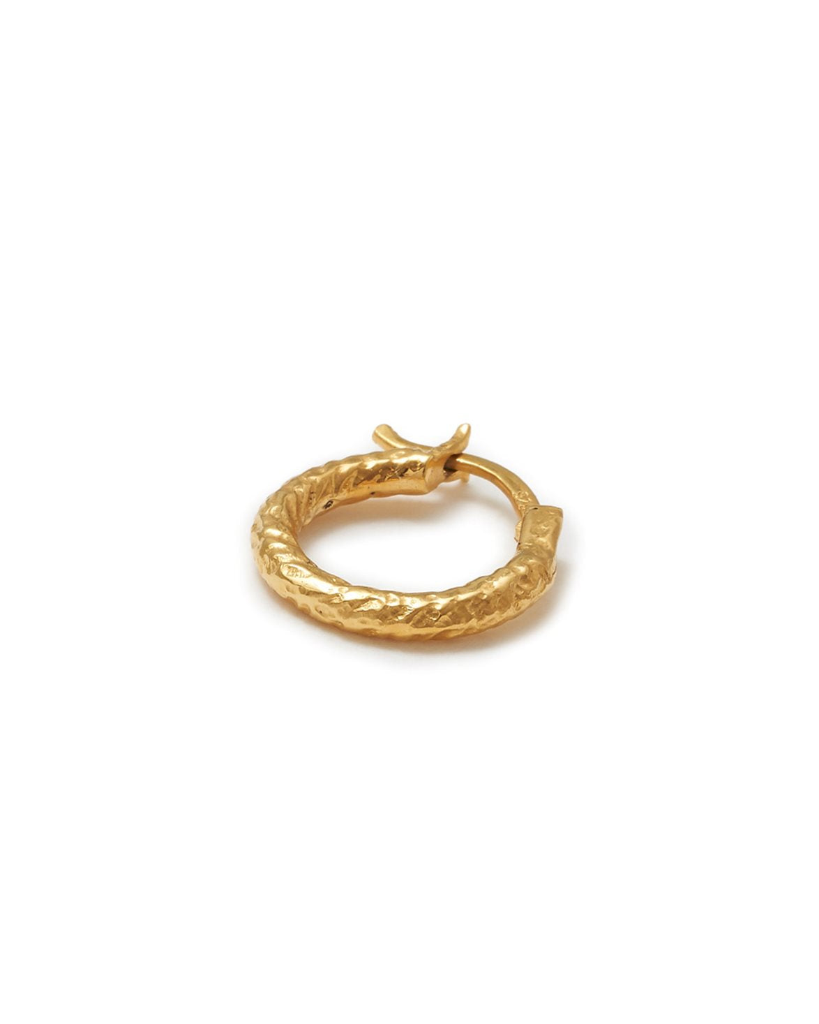 Wire Hoops Structured 14mm Gold