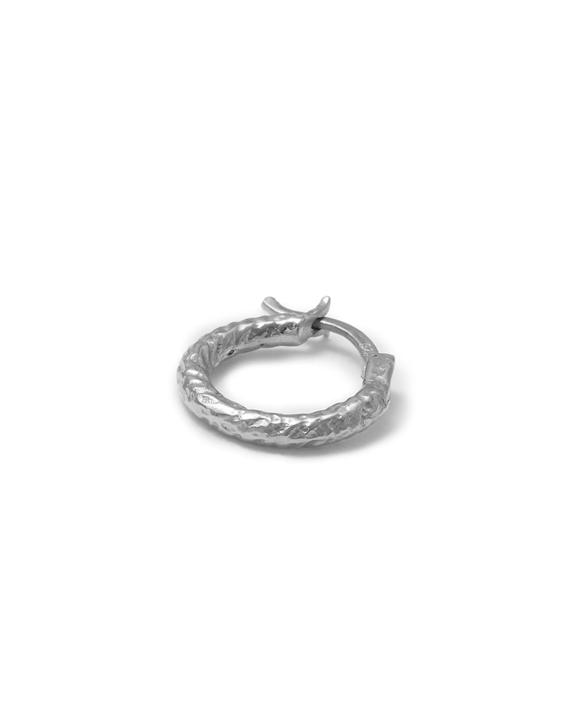Wire Hoops Structured 14mm Silver
