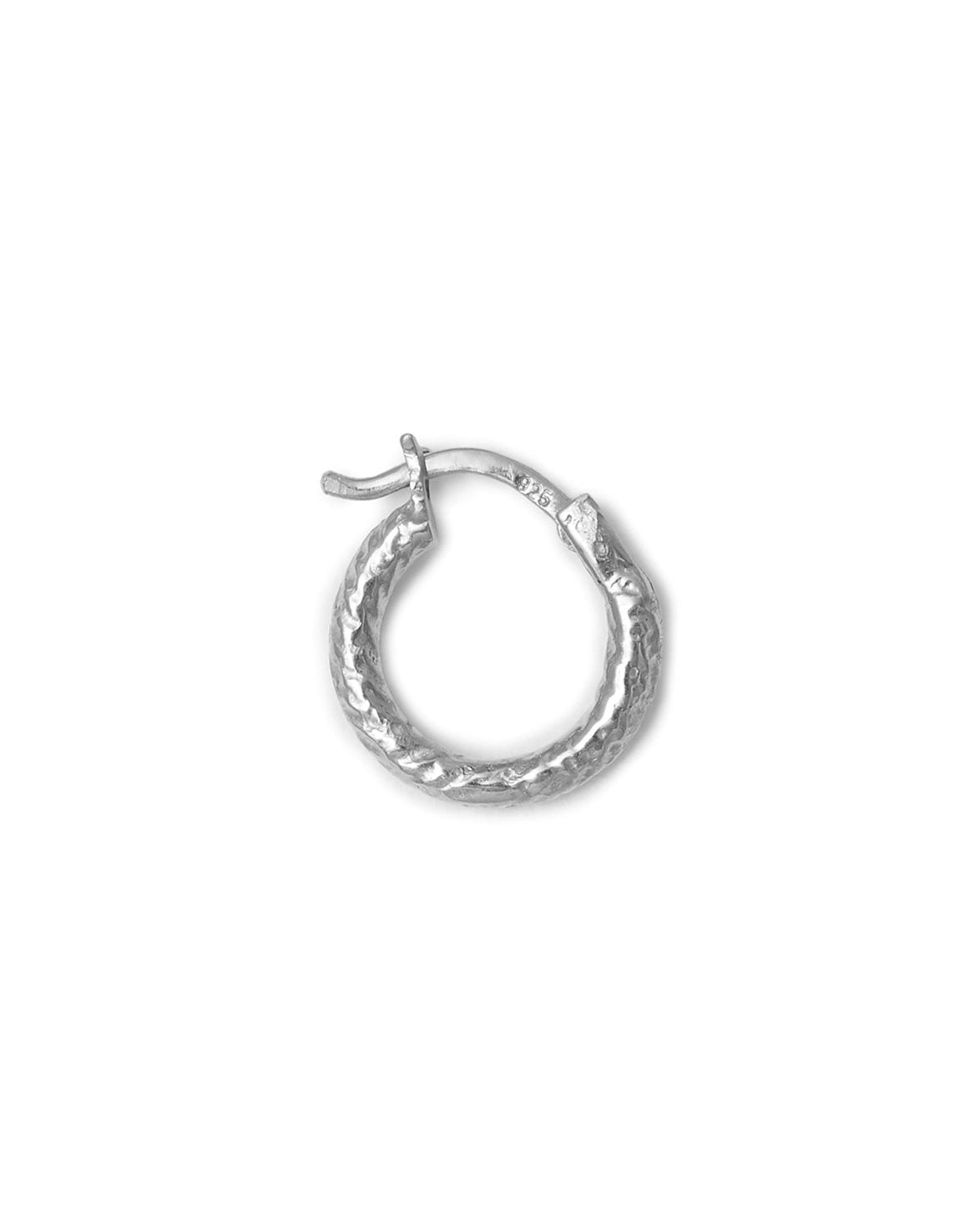 Wire Hoops Structured 14mm Silver