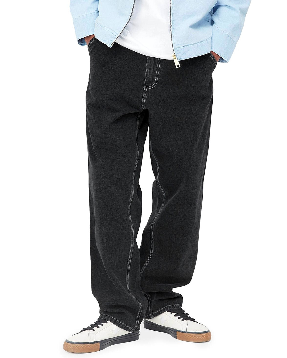 Simple Pant Denim Black Heavy Stone Wash