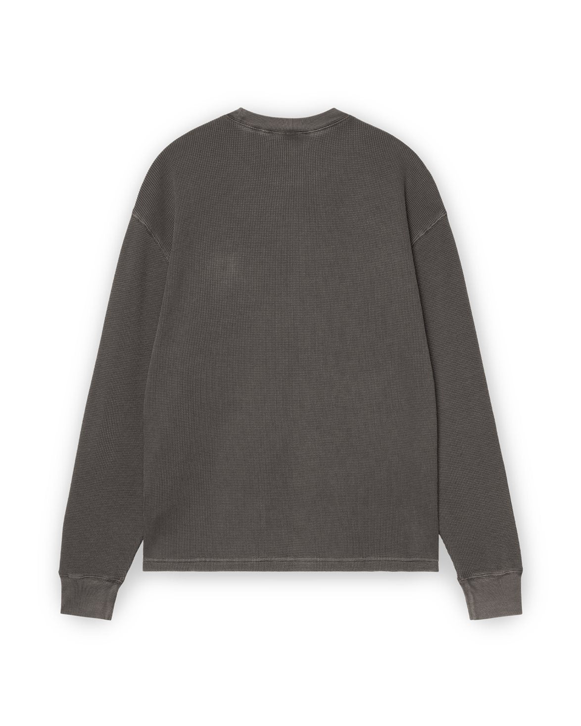 Vista Waffle Long Sleeve T-Shirt Black Garment Dyed
