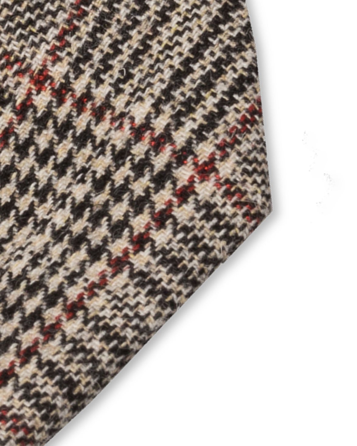 Check Wool Tie Beige/Black/Red