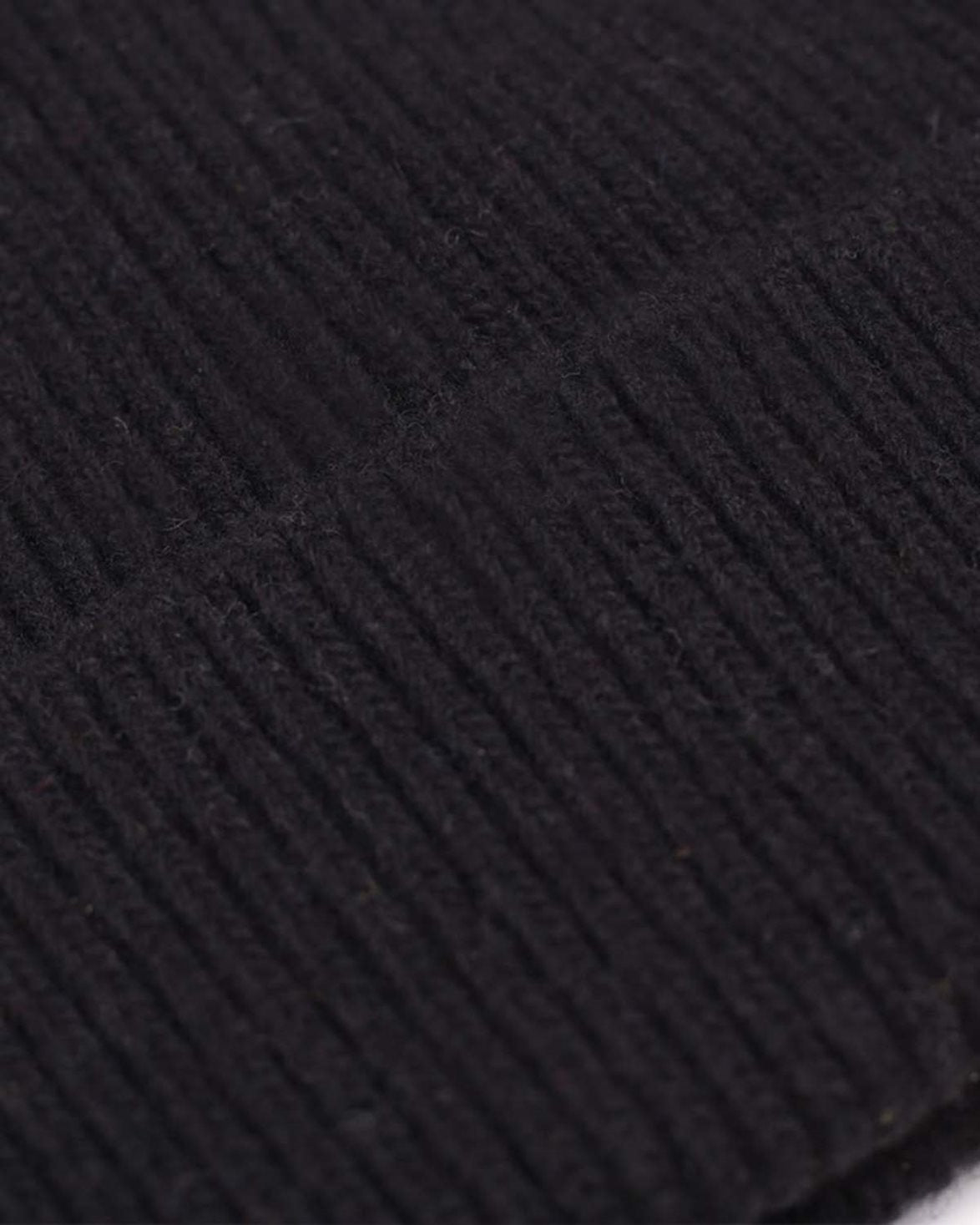 Merino Wool Beanie Deep Black