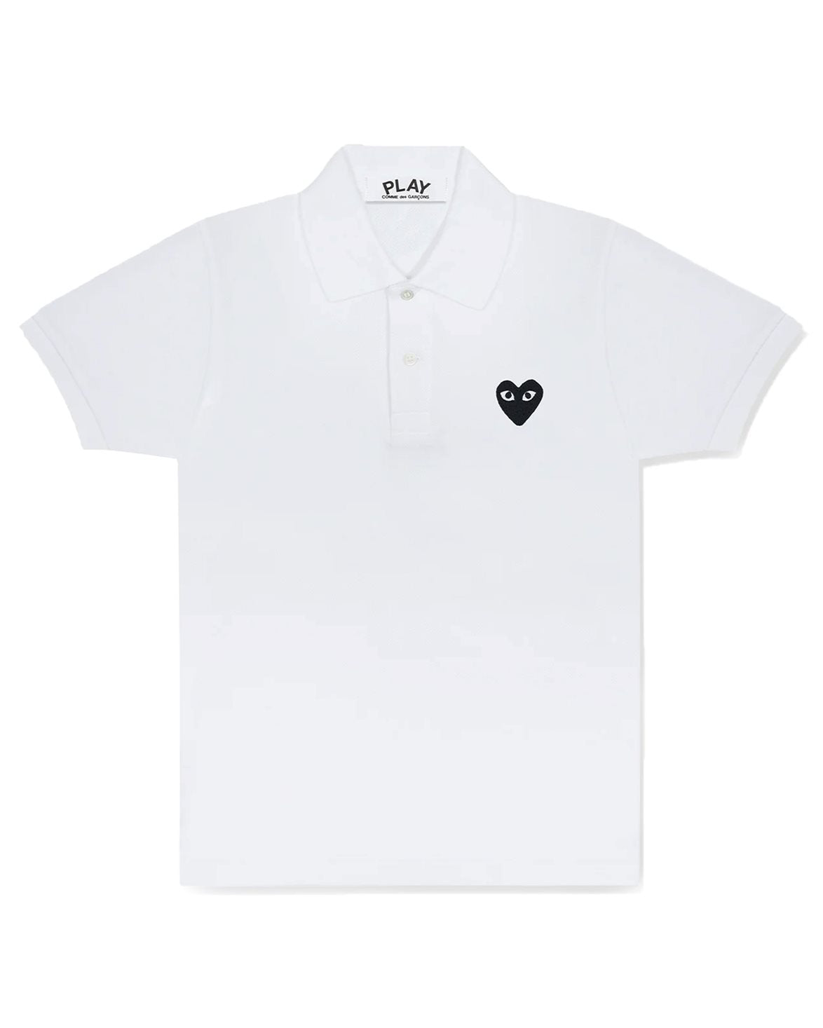 Black Heart Short Sleeve Polo White