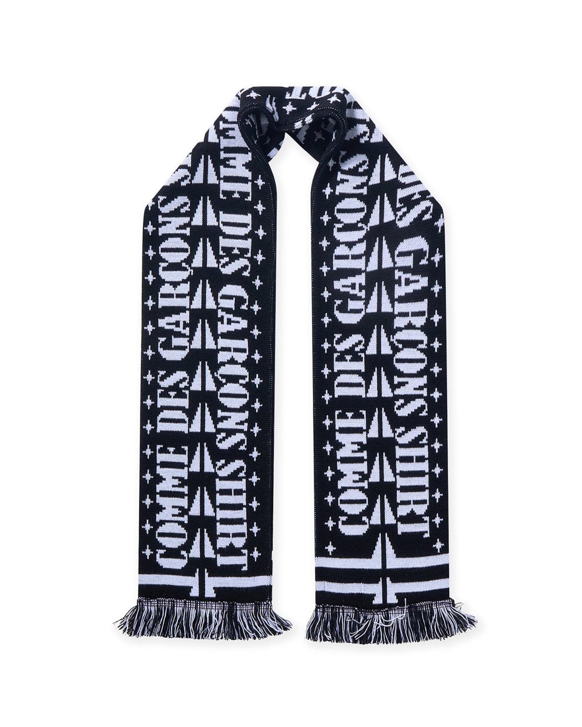Fringe Supporter Scarf Arrow Black/White