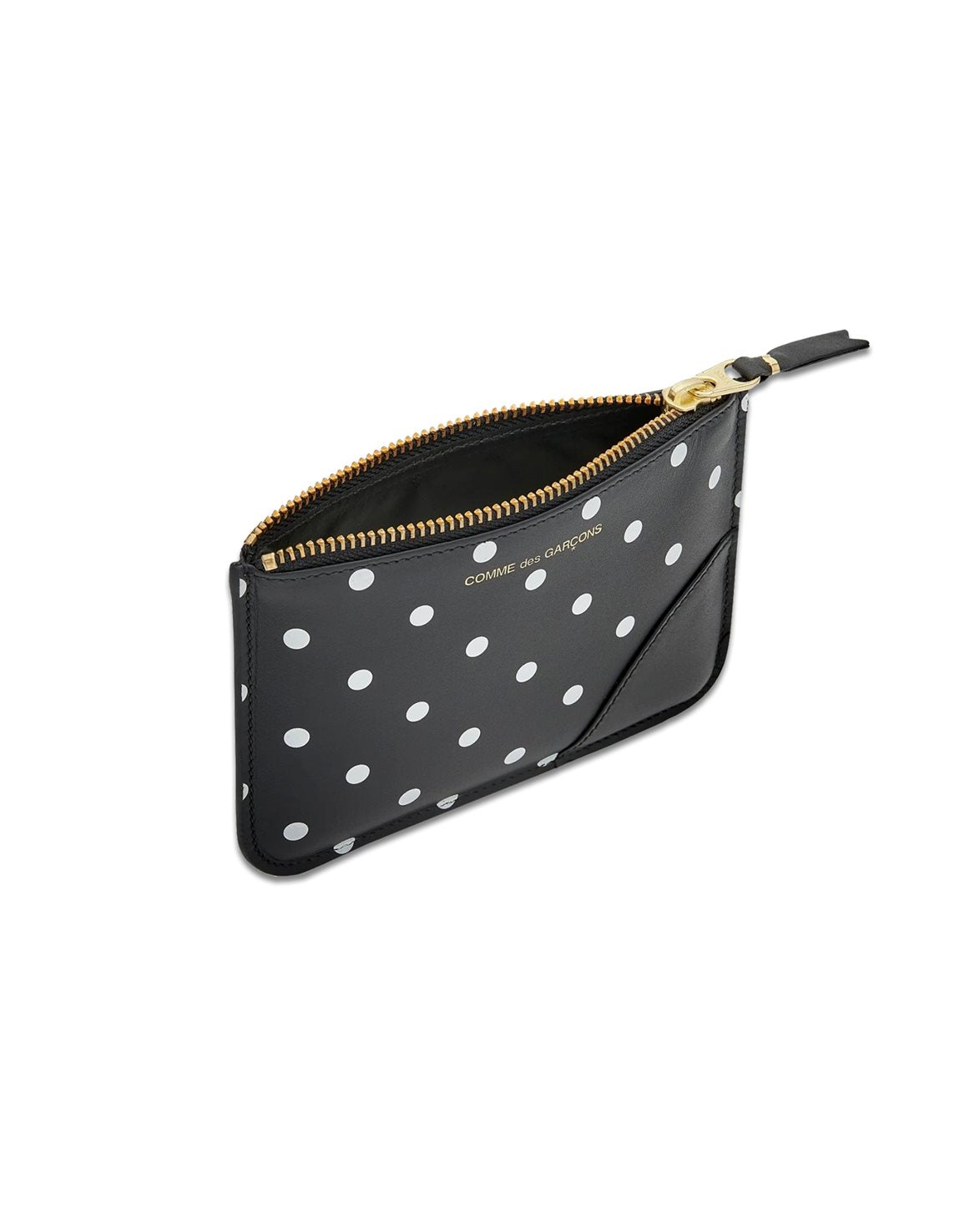 Polka Dot Zip Pouch Black