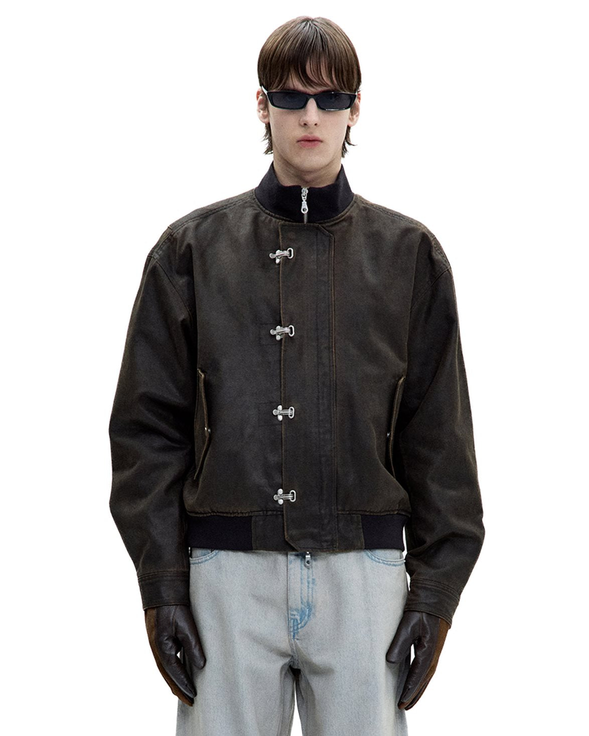 Deck Hook Bomber Jacket Washed Brown