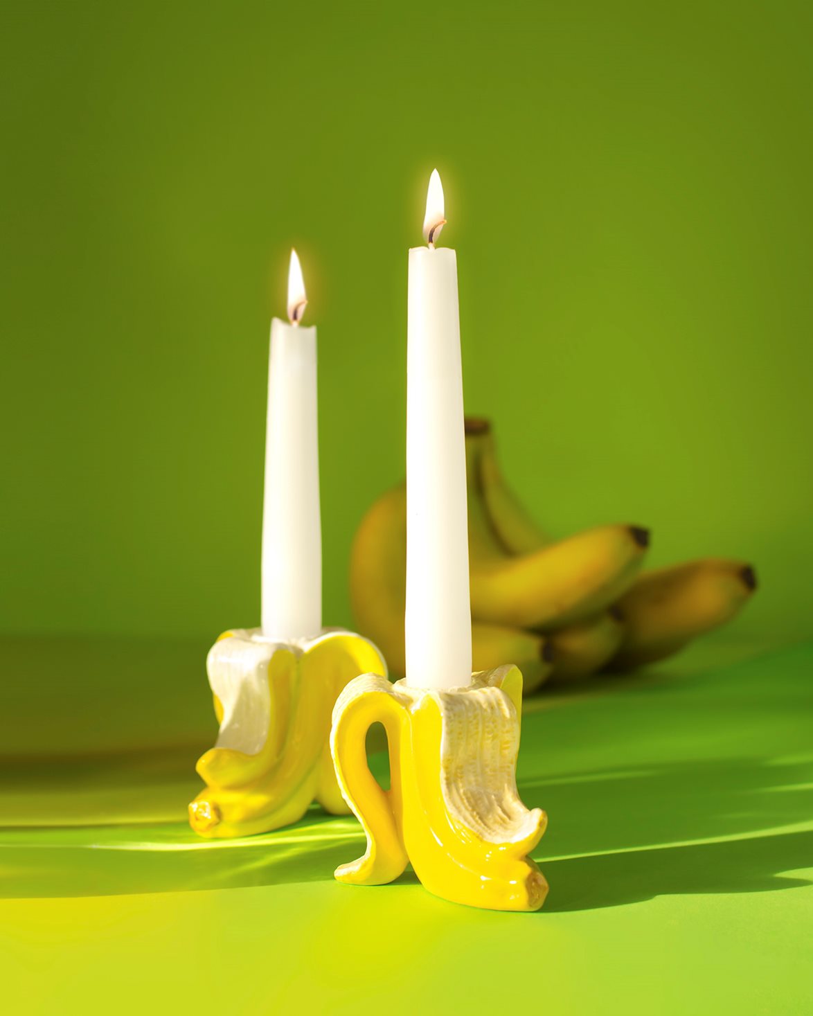 Banana Romance Candle Holder 2-Pack Yellow