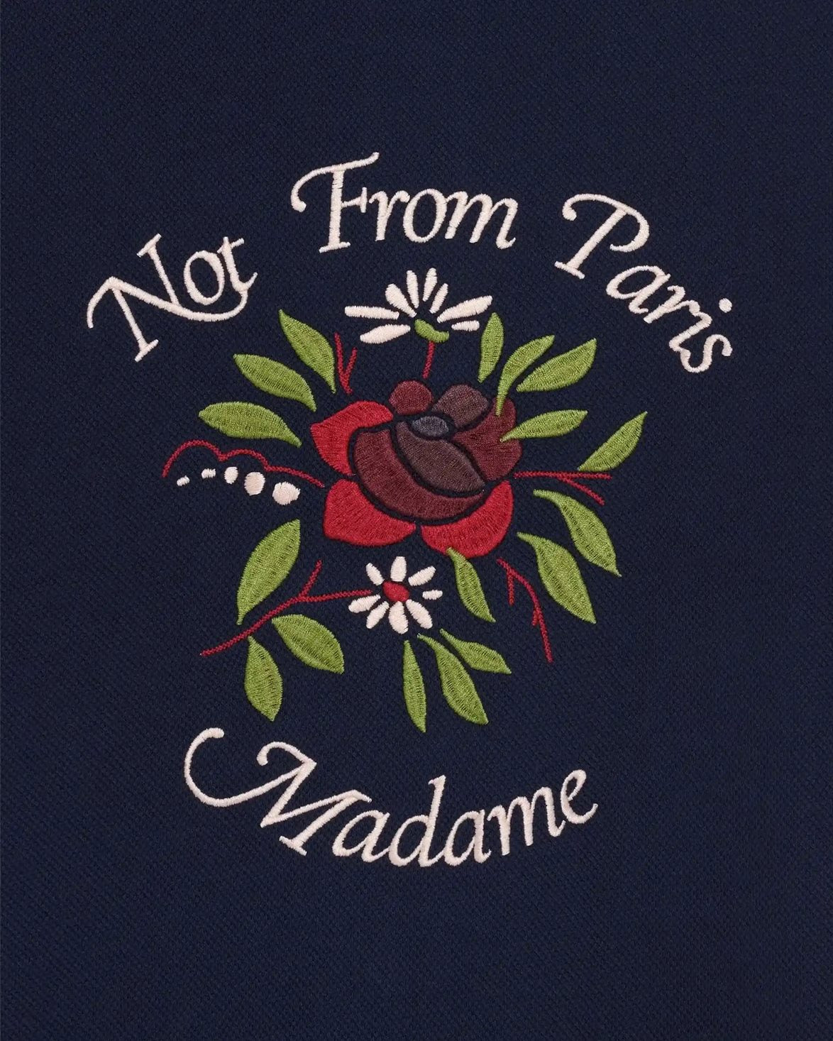 Chemise Piqèe Slogan Rose Shirt Navy