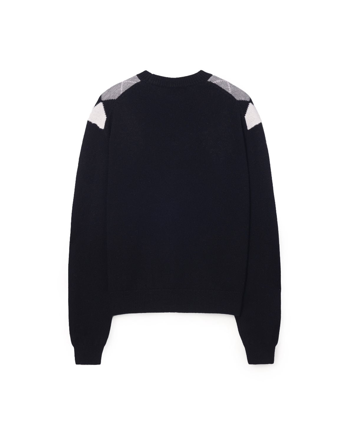 Argyle Crew Neck Sweater Black
