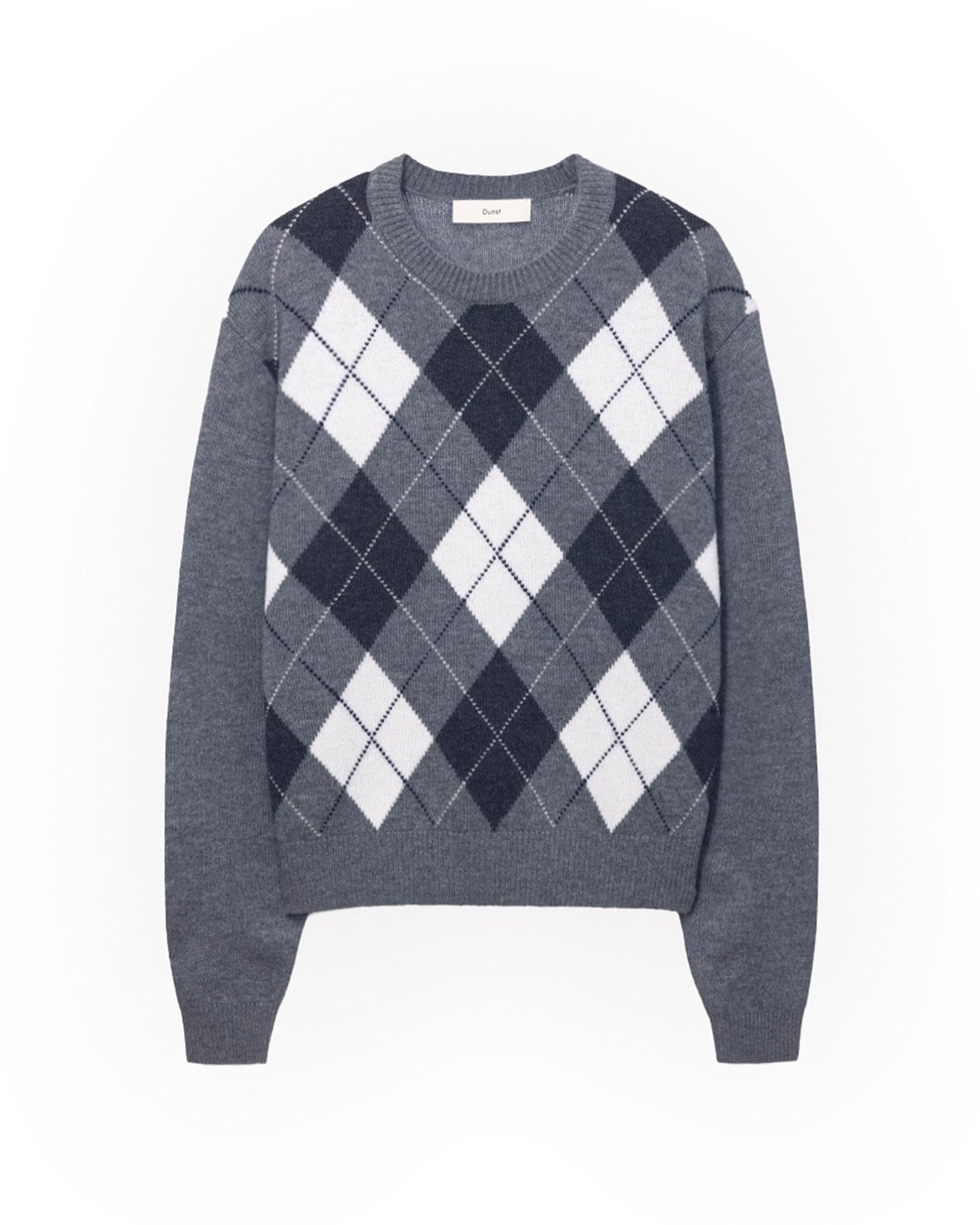 Argyle Crew Neck Sweater Grey