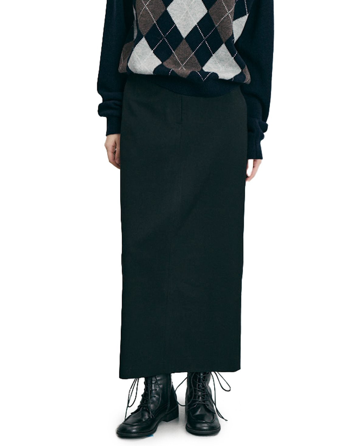 H-Line Long Skirt Black