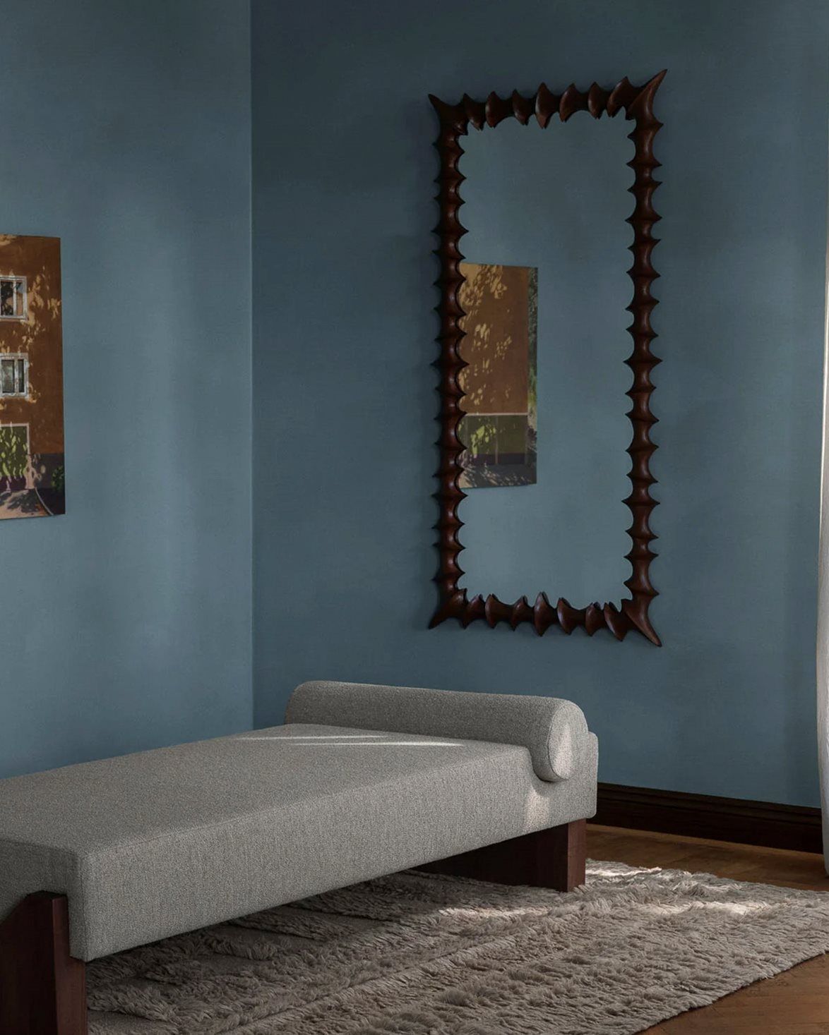 Brutalist Mirror Large Natural Wood