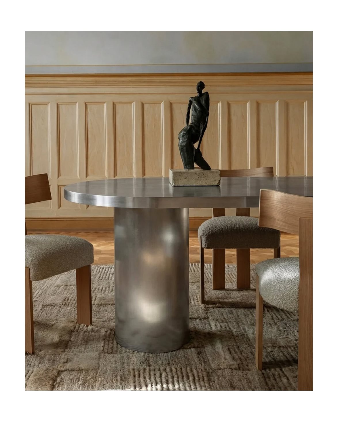 Cufflink Dining Table Oval Stainless Steel