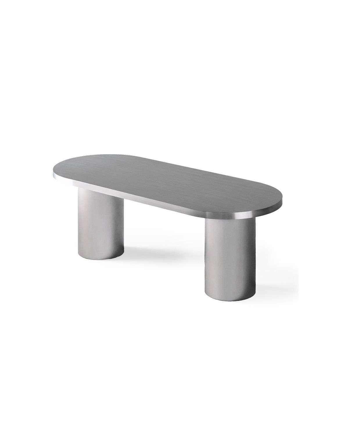 Cufflink Dining Table Oval Stainless Steel