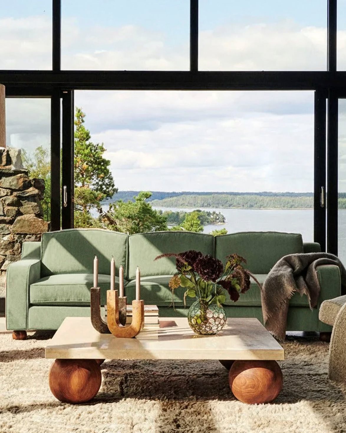 Lola Sofa Green Velvet