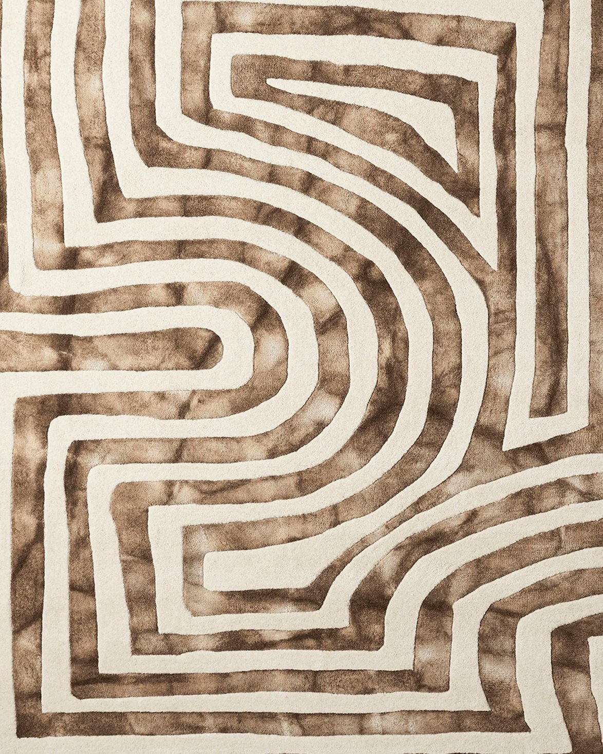 Psychedelic Labyrinth Rug Beige