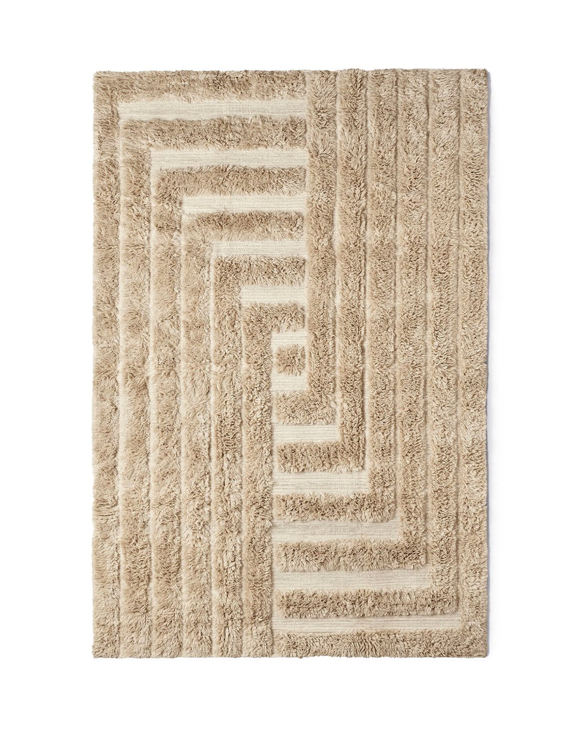 Shaggy Labyrinth Rug Beige