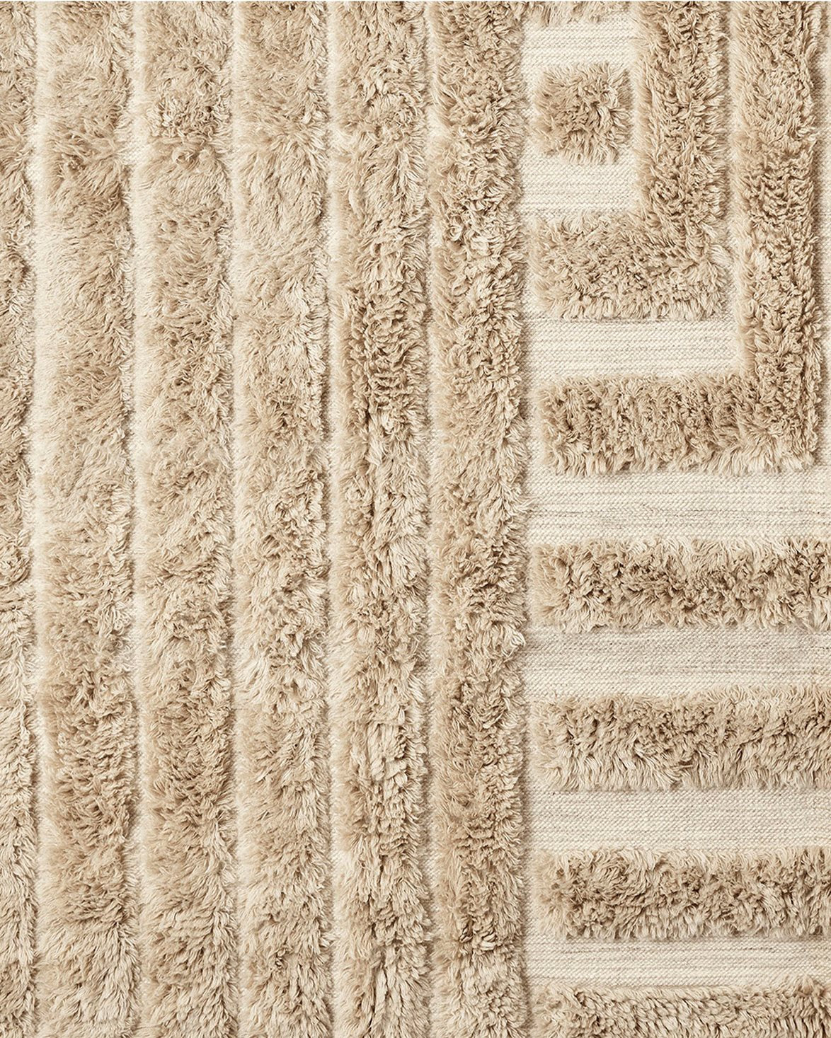 Shaggy Labyrinth Rug Beige
