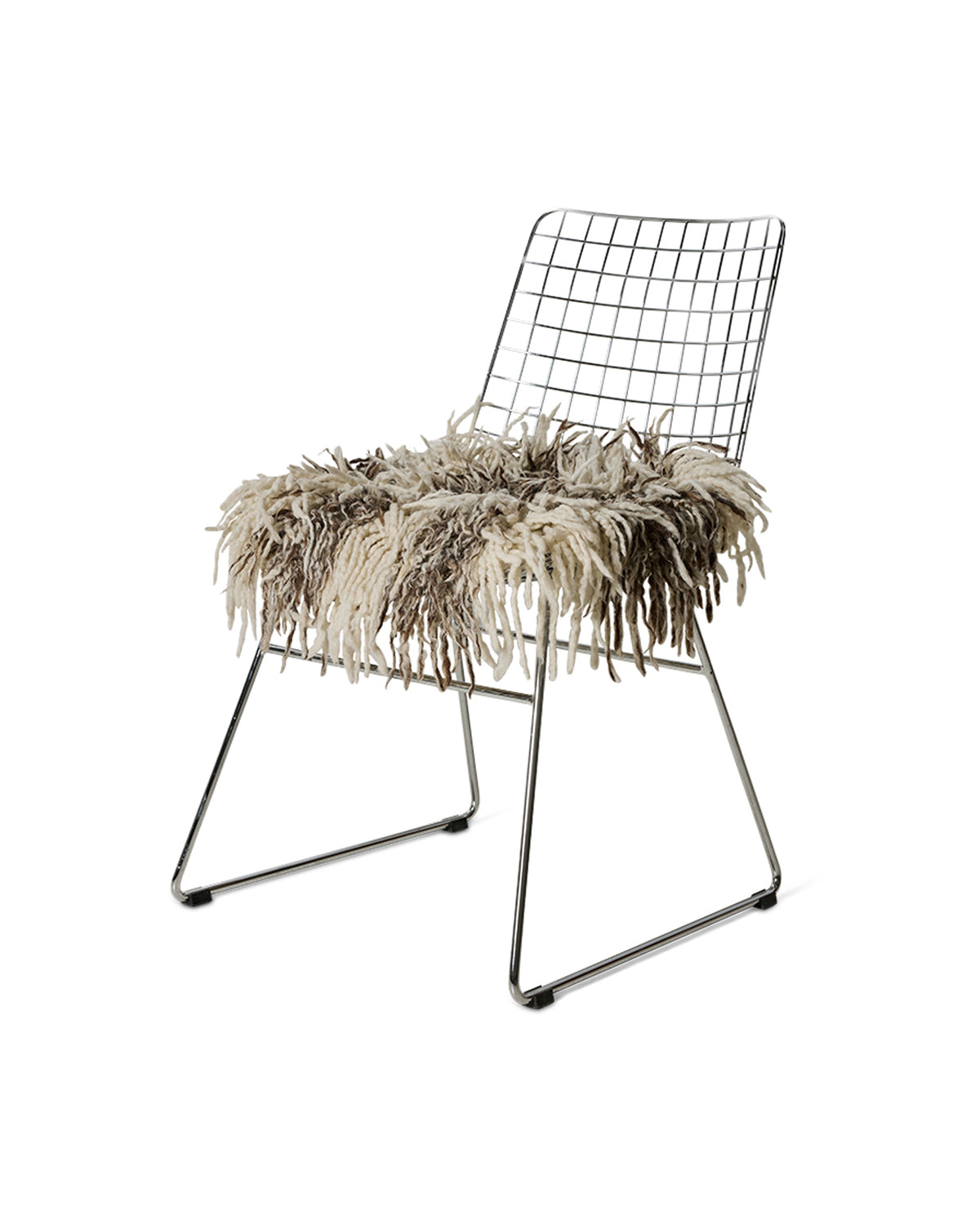 Shaggy Chair Cushion Cream/Brown