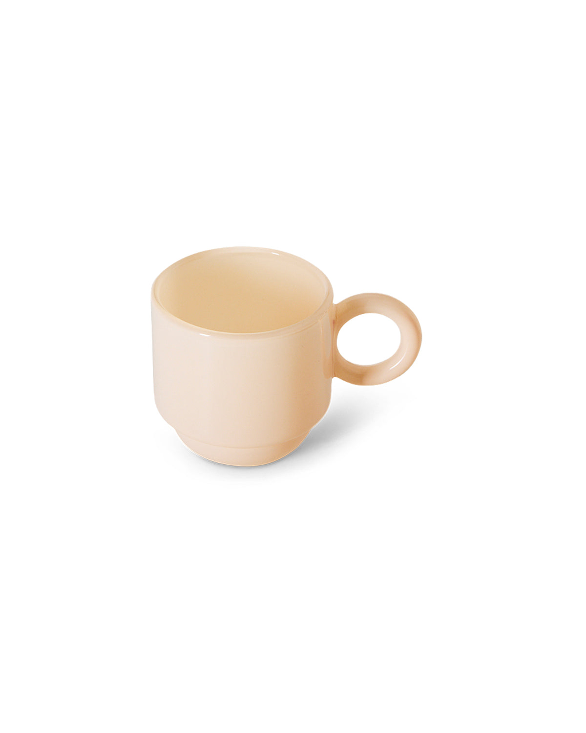 Coffee Mugs Glass Set of 4 Soft Pink