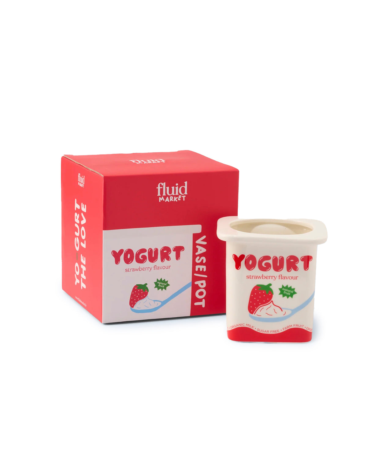 Vase Yoghurt Strawberry Red