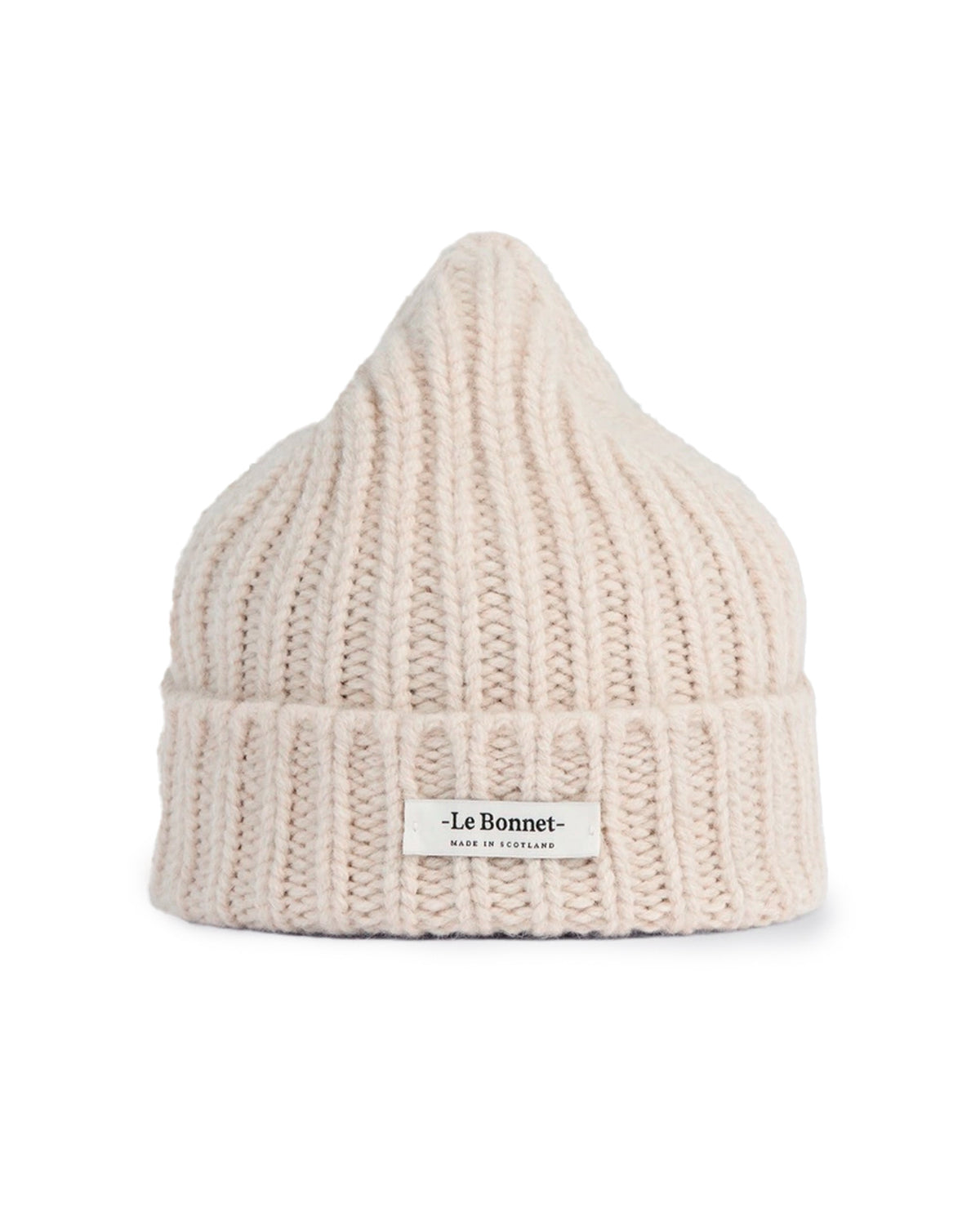 Lambswool/Caregora Logo Beanie Ivory