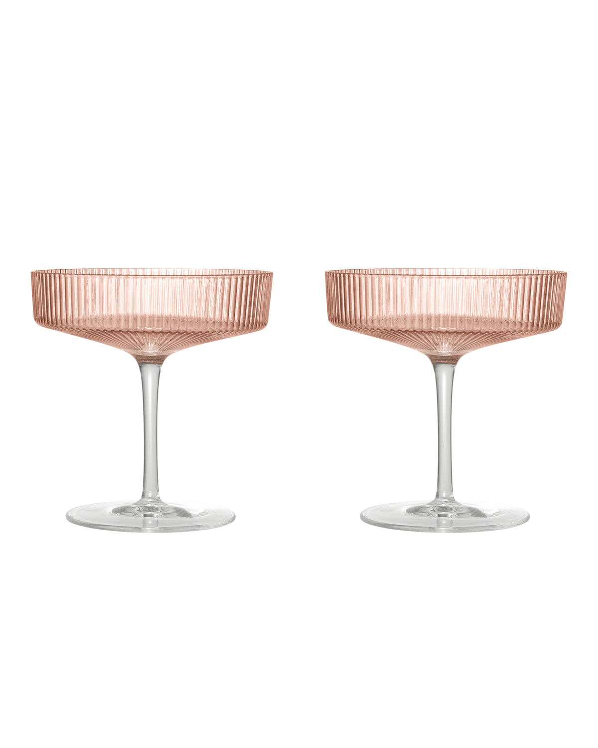 Ripple Champagne Saucer 2-Pack Blush