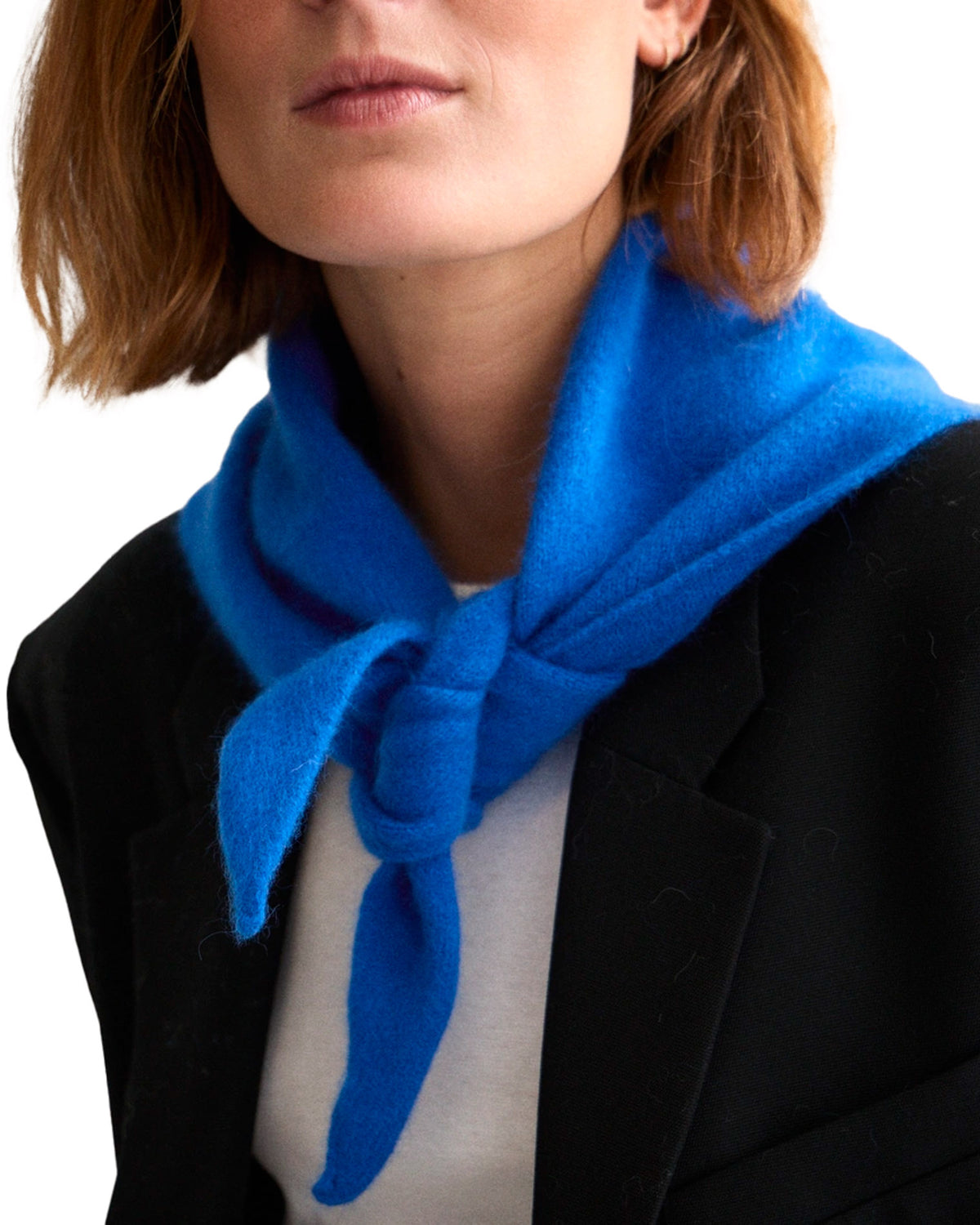 Lambswool/Caregora Bandana Scarf Royal Azure