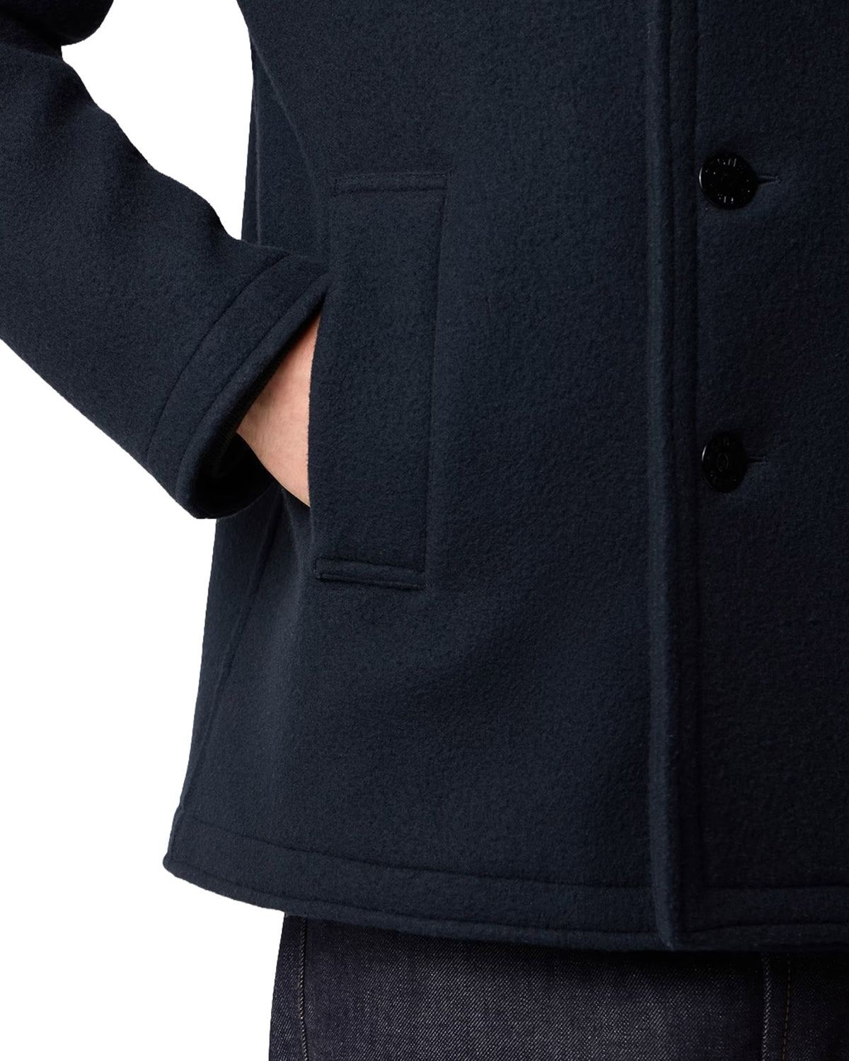 4100040 Heavy Melton Peacoat