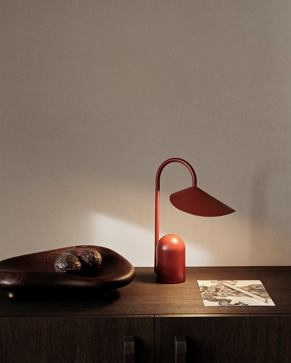 Arum Portable Table Lamp Oxide Red