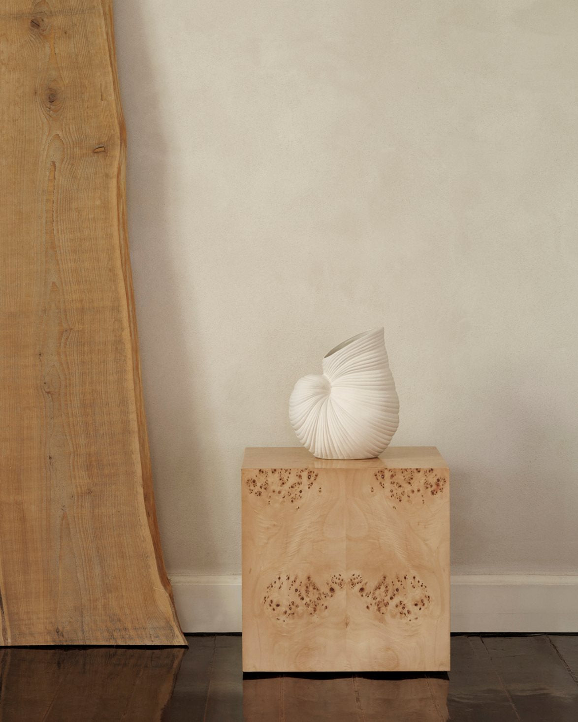 Burl Cube Side Table Natural