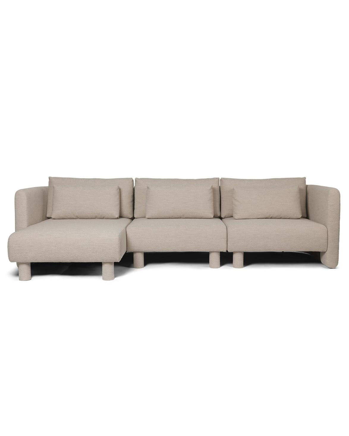 Dase Sofa Chaise Lounge Left Soft Bouclé Natural