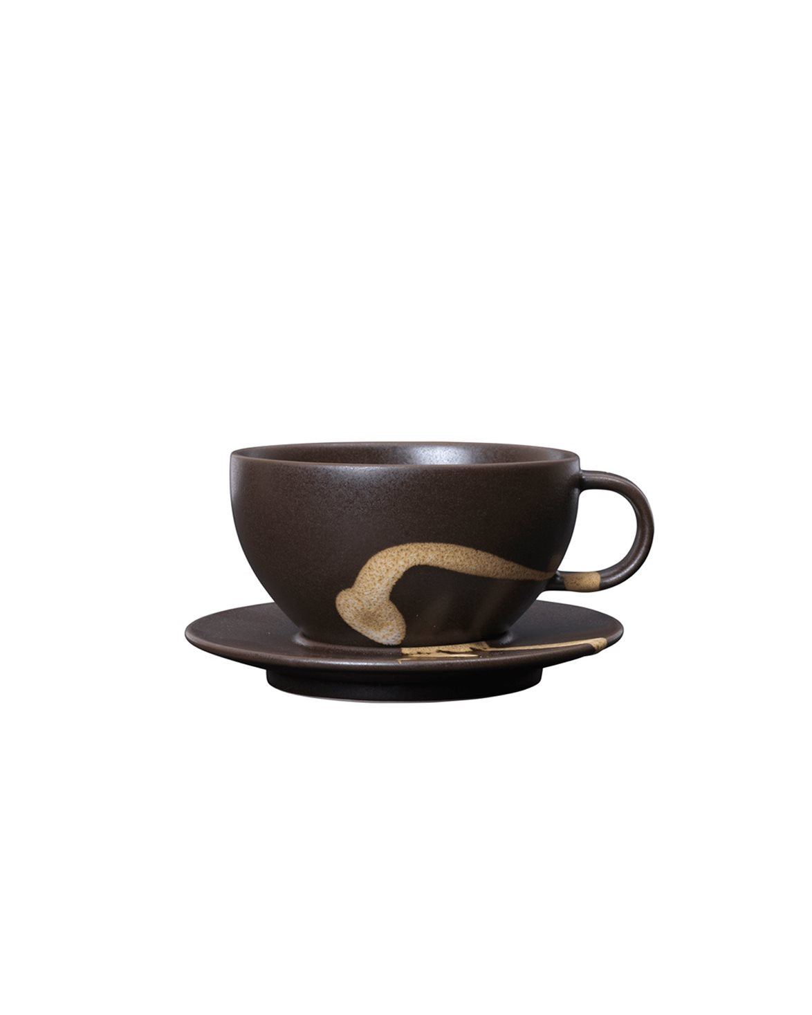 Koyo Cup With Saucer Dark Brown/Buff