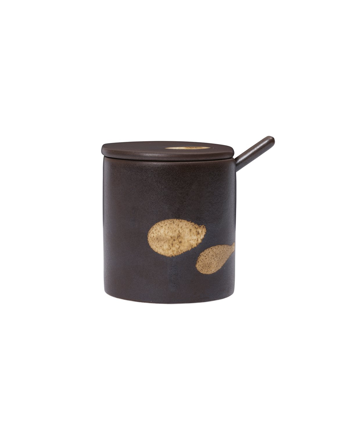 Koyo Jar With Spoon Dark Brown/Buff