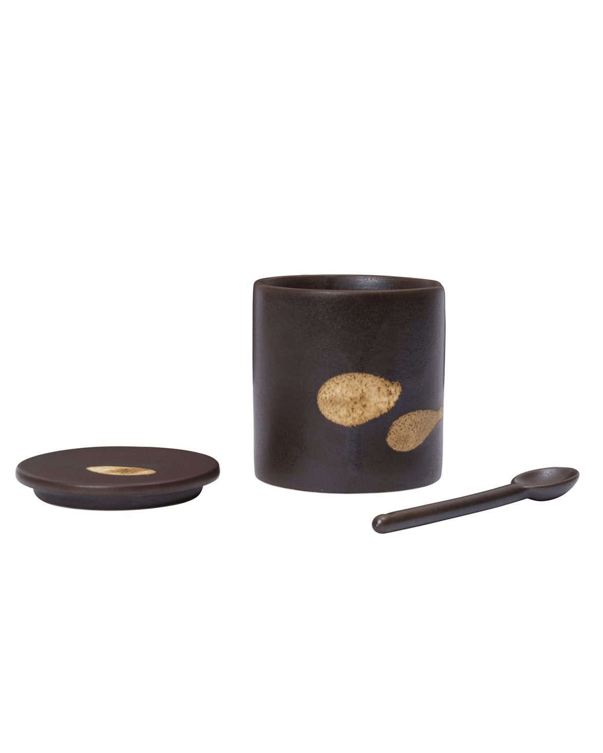Koyo Jar With Spoon Dark Brown/Buff