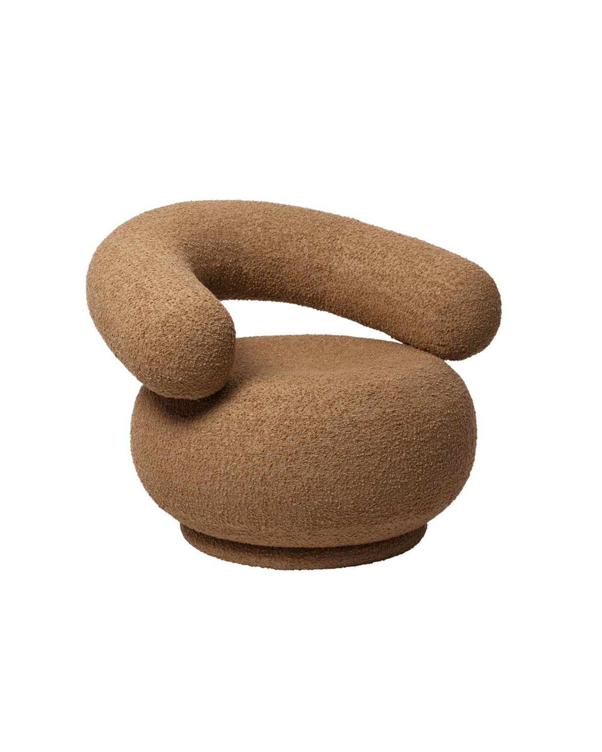 Orbo Lounge Chair Raw Bouclé Tan