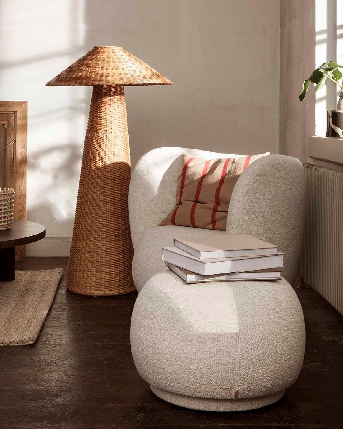 Rico Pouf Boucle Off White