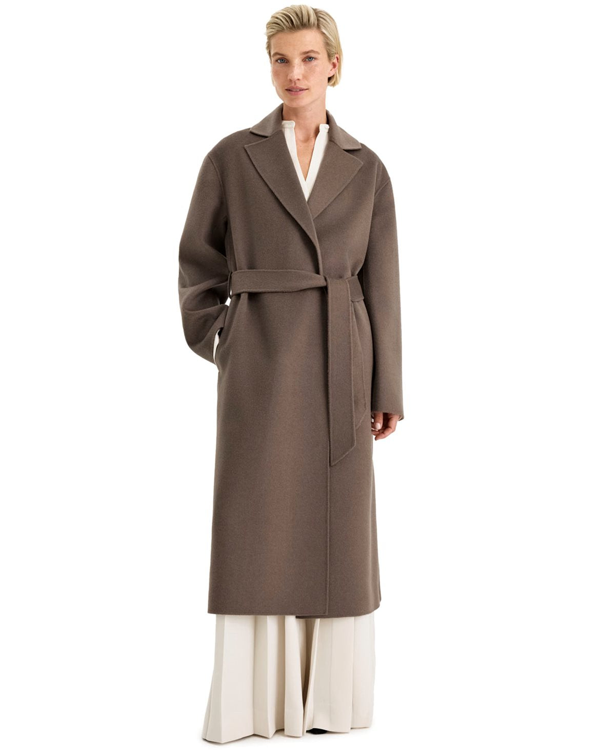 Alyssa Doublé Coat Taupe Brown