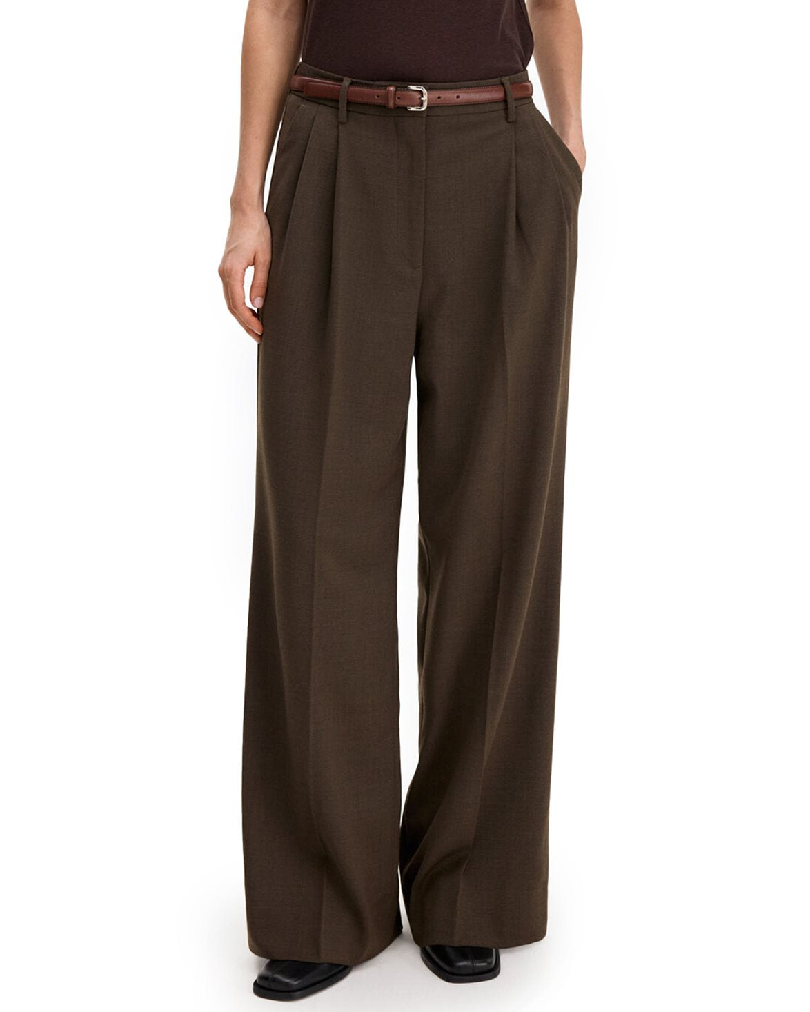 Darcey Wool Trousers Walnut Brown