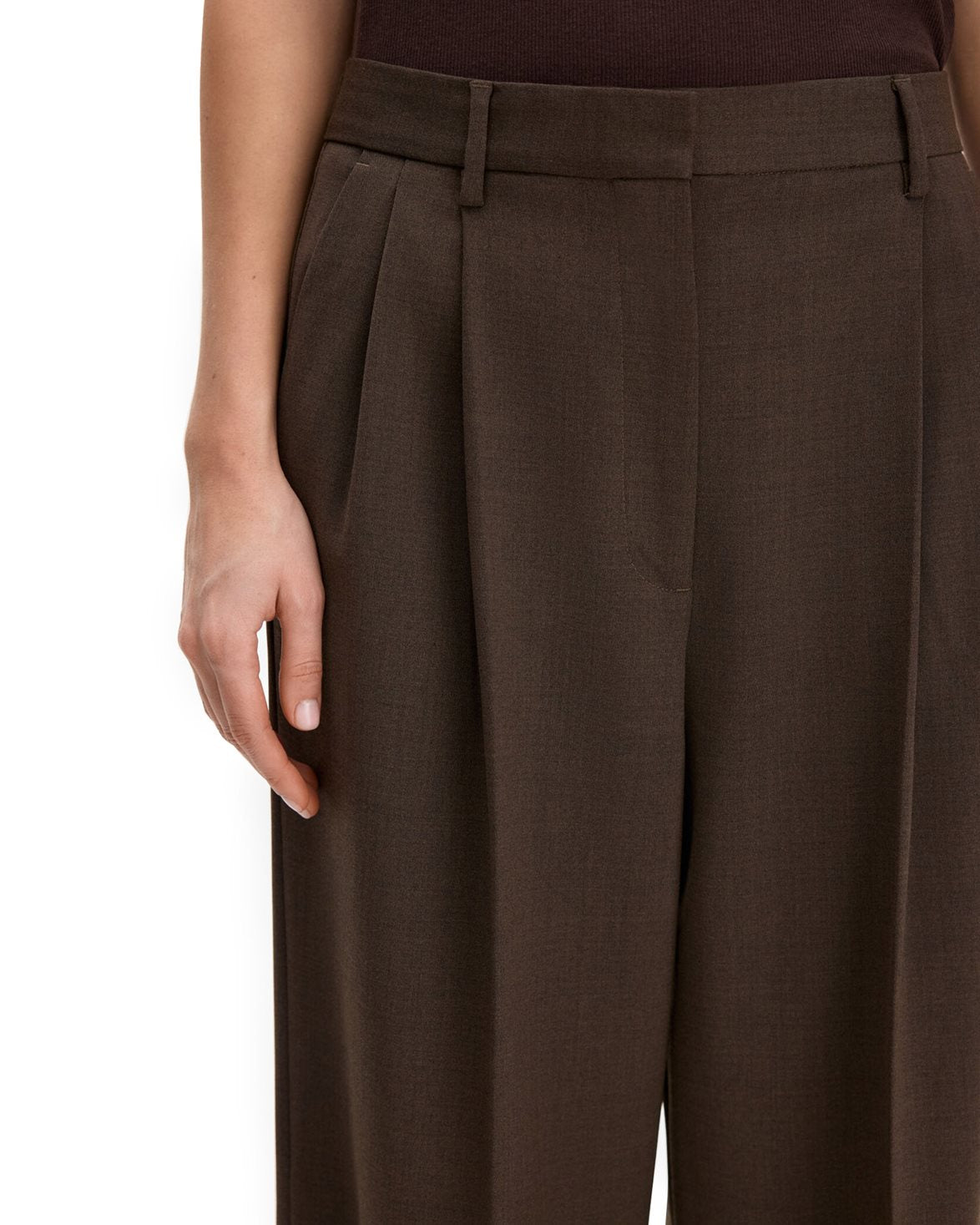 Darcey Wool Trousers Walnut Brown