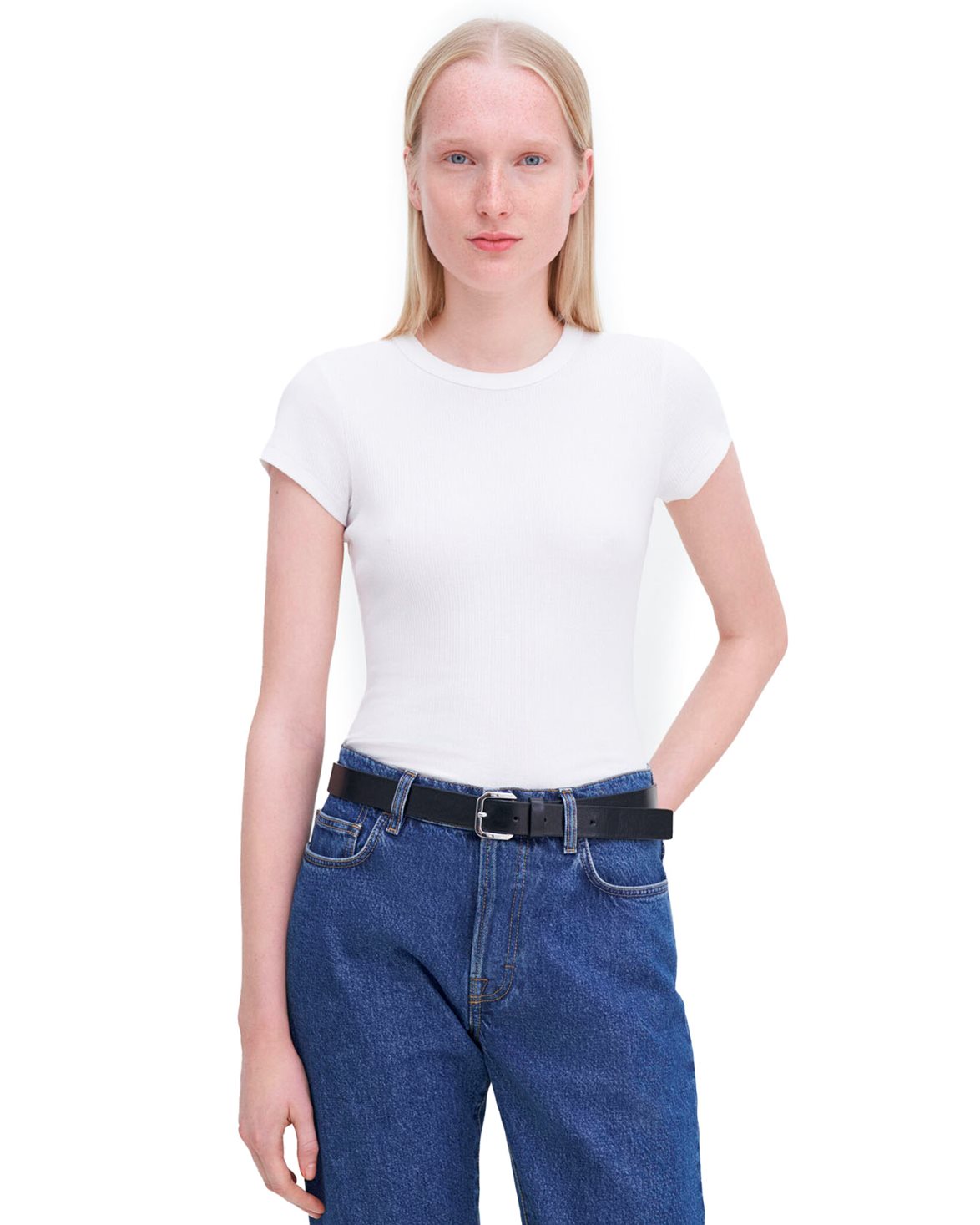 Fine Rib Tee White