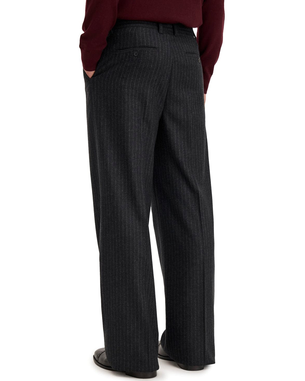 Hector Pinstripe Flannel Trousers Anthracite Pinstripe