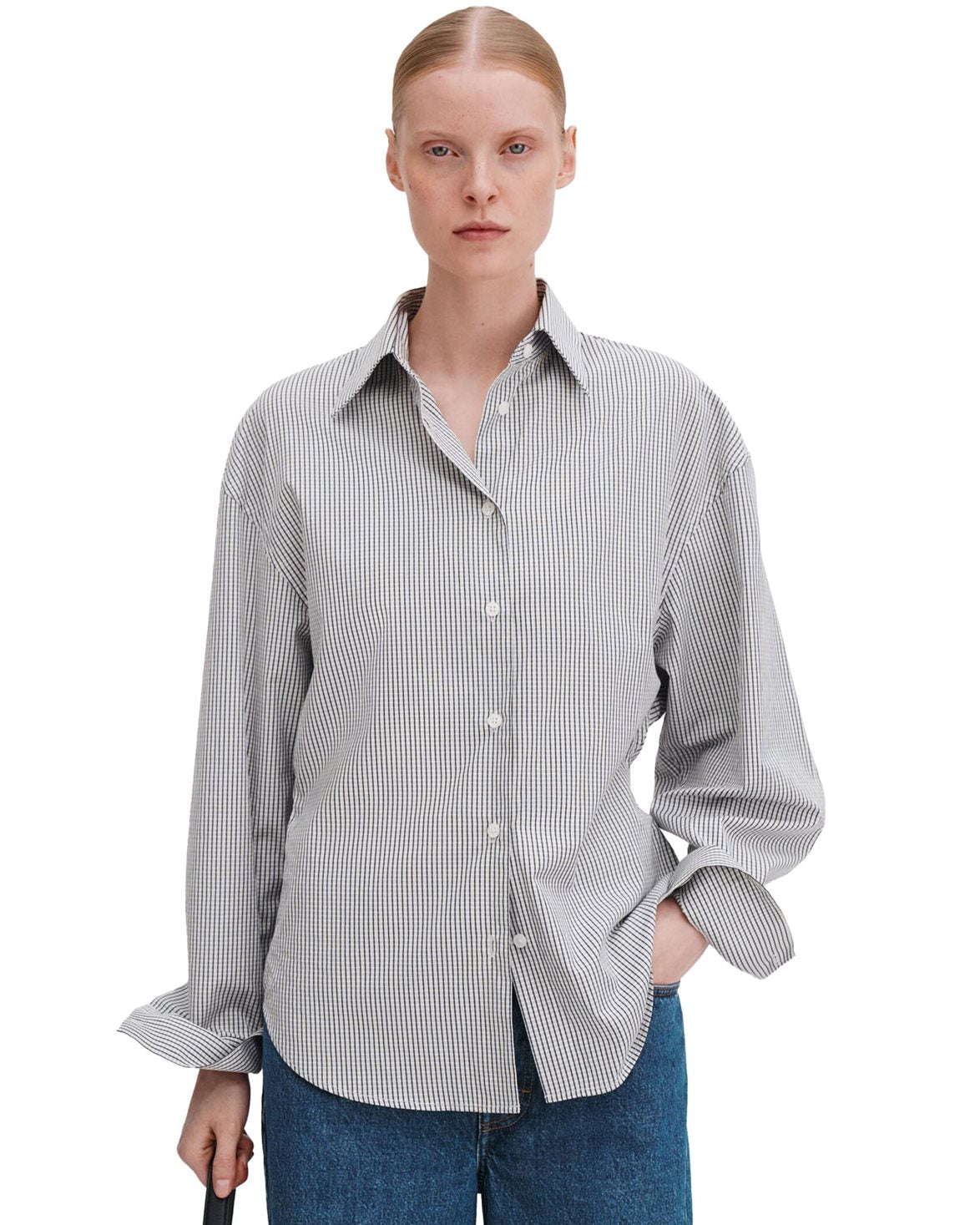 Hourglass Microcheck Shirt White/Black Microcheck