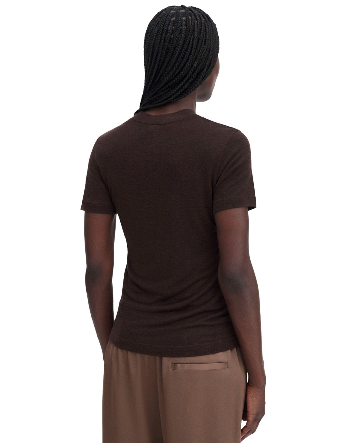 Lyocell Cashmere Tee Brown
