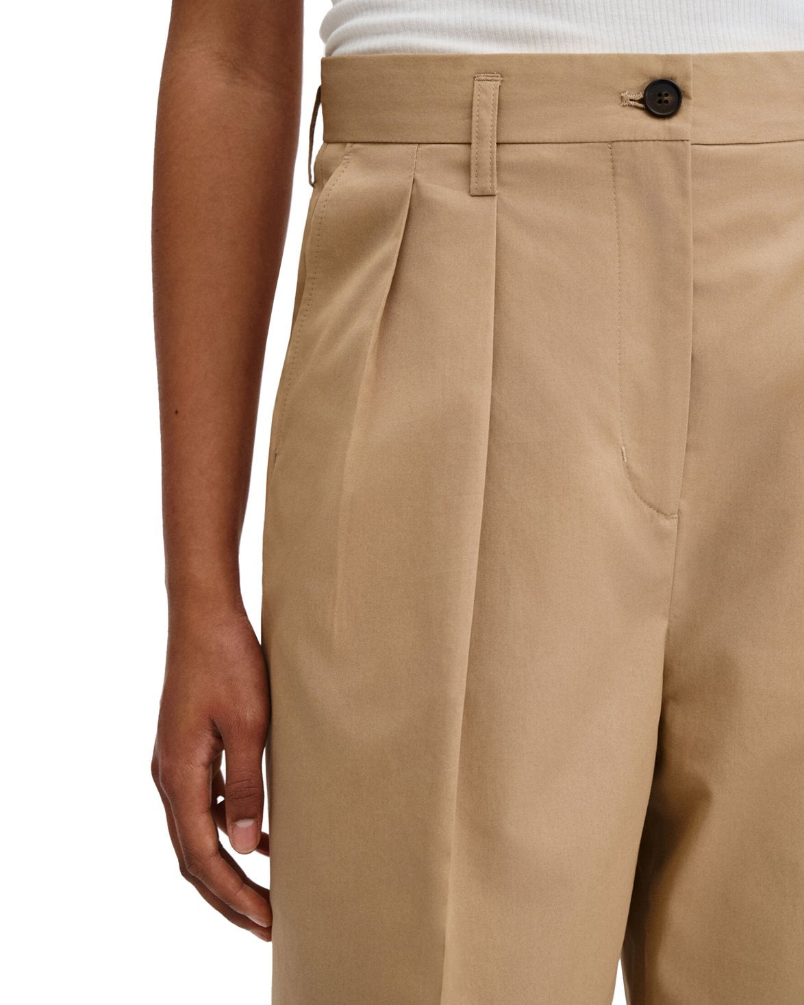 Paloma Cotton Trousers Canvas Beige